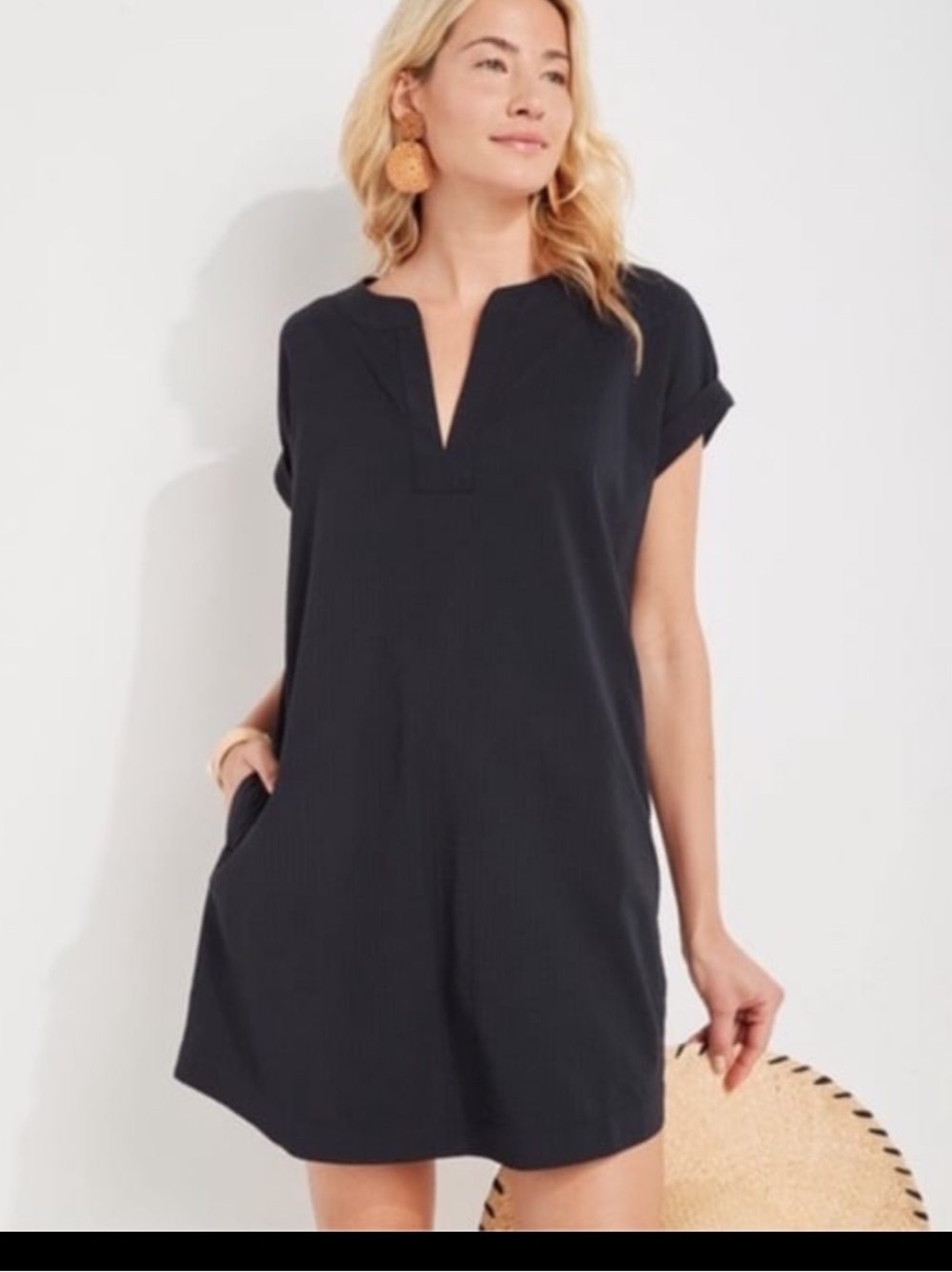 Vineyard Vines Navy Short-Sleeve Button-Down Casual Dress